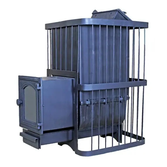 Печь банная ComfortProm СТАЛЬ 20 м³, со стеклом, закрытая каменка