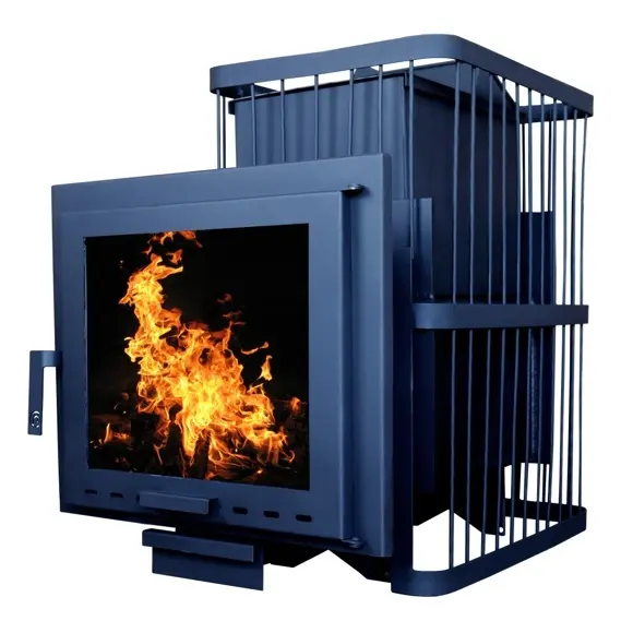 Печь банная ComfortProm СТАЛЬ ПАНОРАМА 26 м³, закрытая каменка