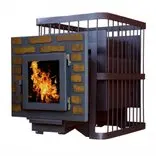 Печь для бани "ComfortProm СТАЛЬ, дверь со стеклом, декор"