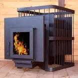 Печь для бани "ComfortProm СТАЛЬ, дверь со стеклом, декор"