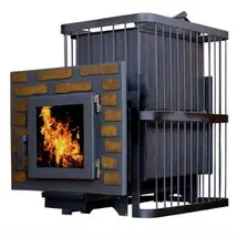 Печь для бани "ComfortProm СТАЛЬ, дверь со стеклом, закрытая каменка"