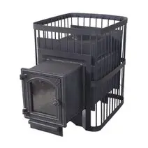 Печь для бани "ComfortProm СТАЛЬ, чугунная дверь со стеклом"